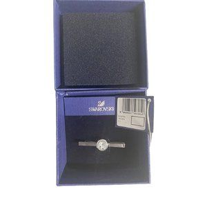 NEW IN BOX! $90 Swarovski Tie Bar!  Silver Setting With Big Crystal